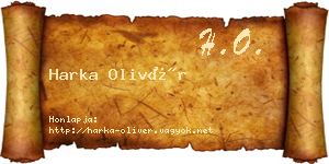 Harka Olivér névjegykártya